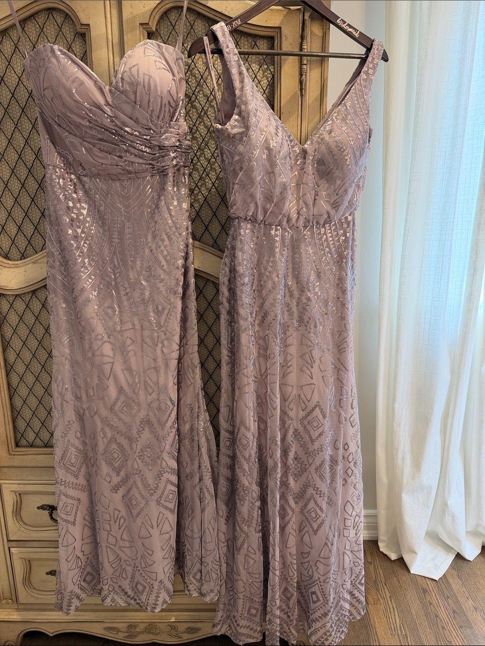 Beaded Evening Dress - V-Neck and Strapless Styles